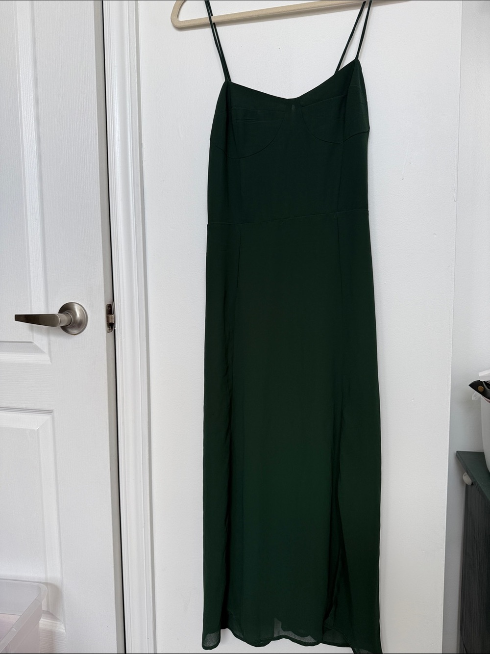 Dark Green Midi Slip Dress